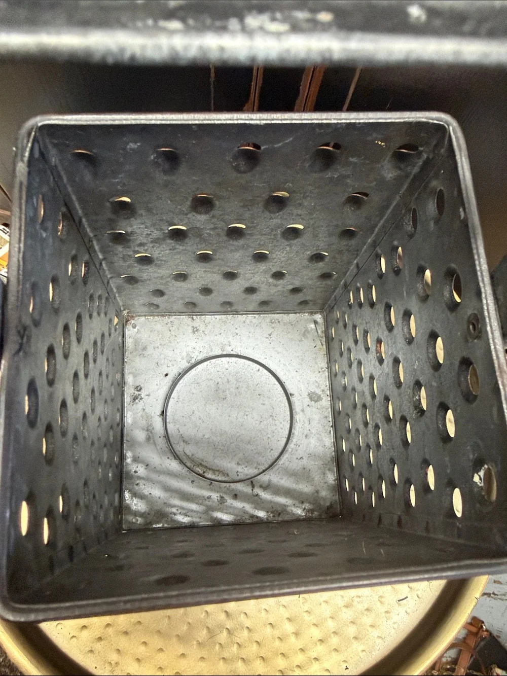 Galvanized Metal Lantern with Handle - Gray